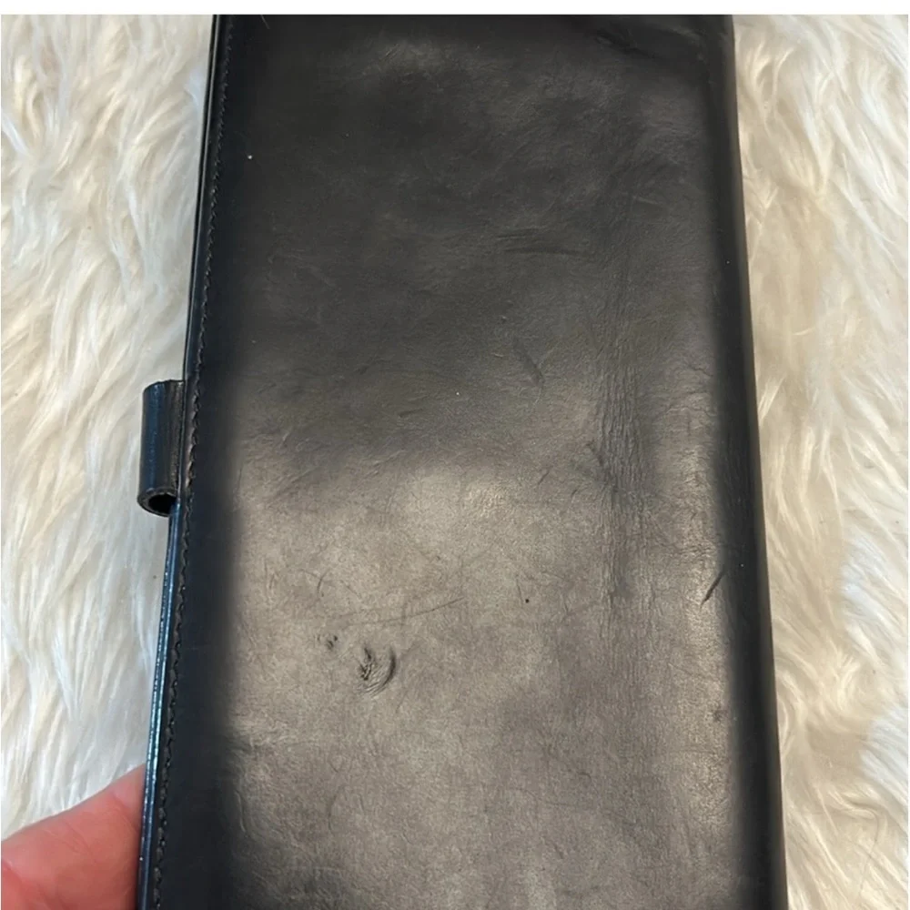 Salvatore Ferragamo Black Leather Bi-Fold Long wallet